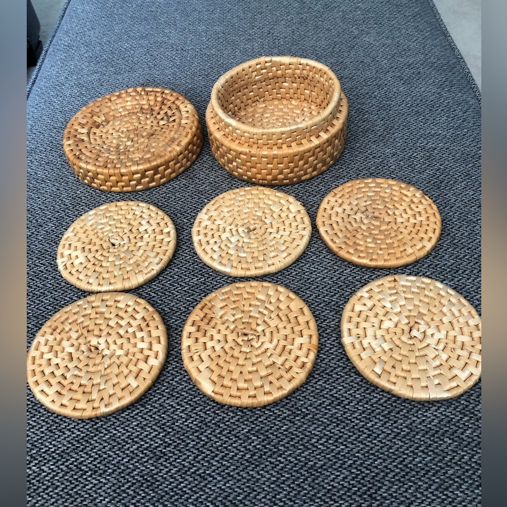 Rattan Coaster Set